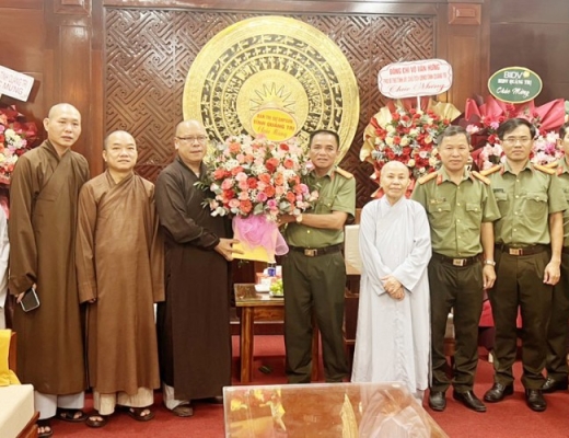 Quảng Trị: Phái đoàn Ban Trị sự GHPGVN tỉnh thăm và chúc mừng Công an tỉnh nhân kỷ niệm 79 năm ngày thành lập Lực lượng Công an Nhân dân Việt Nam