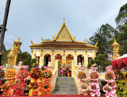 Trà Vinh: Khánh thành chánh điện và tàng kinh các tại chùa Kompong